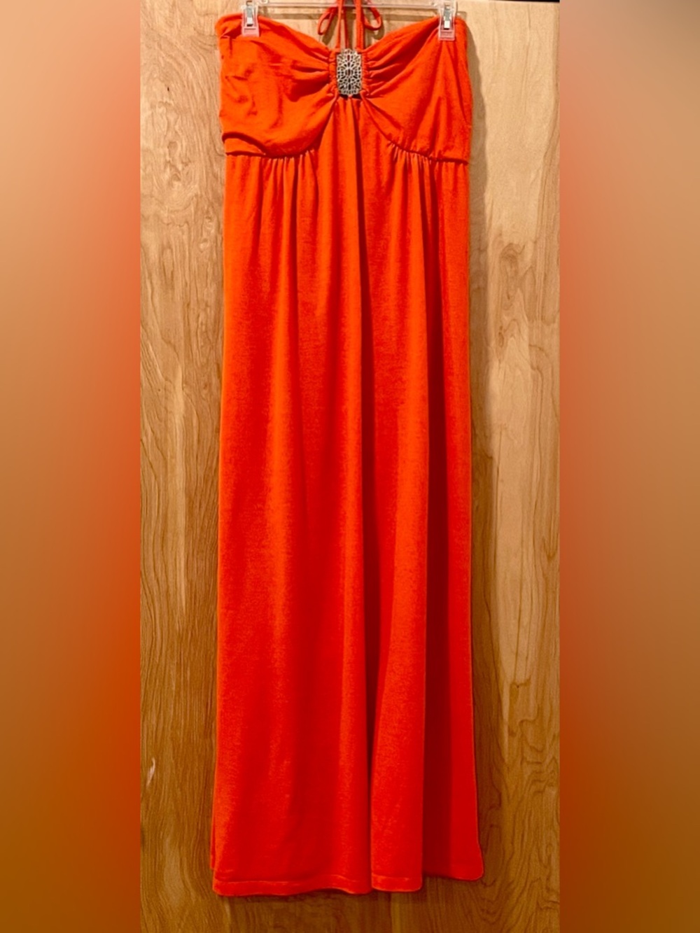 Beautiful Orange Halter Maxi